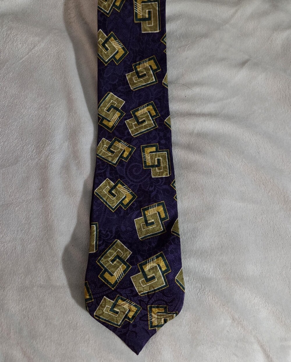 Vintage Classic Purple Geometric Men's Tie